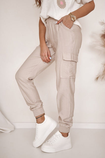 Beige Cargo Pants