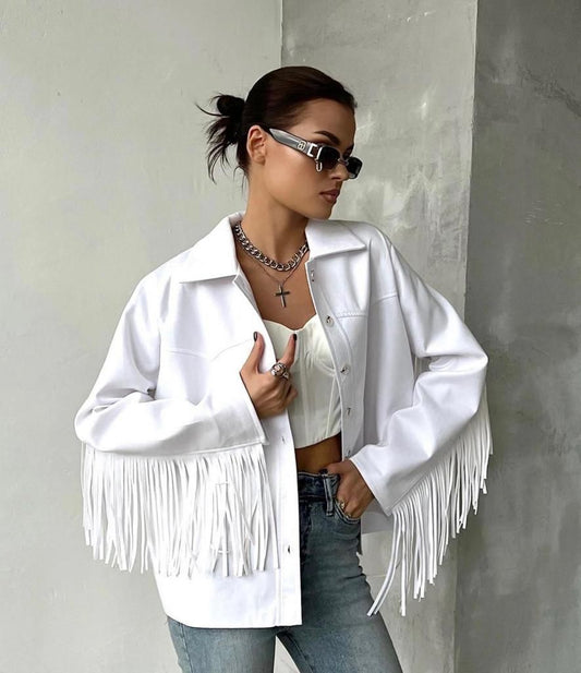 White Biker Jacket